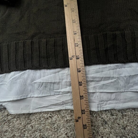 Lauren Ralph Lauren Women’s Sweater Brown Medium Crest Logo White Trim School - Picture 3 of 14